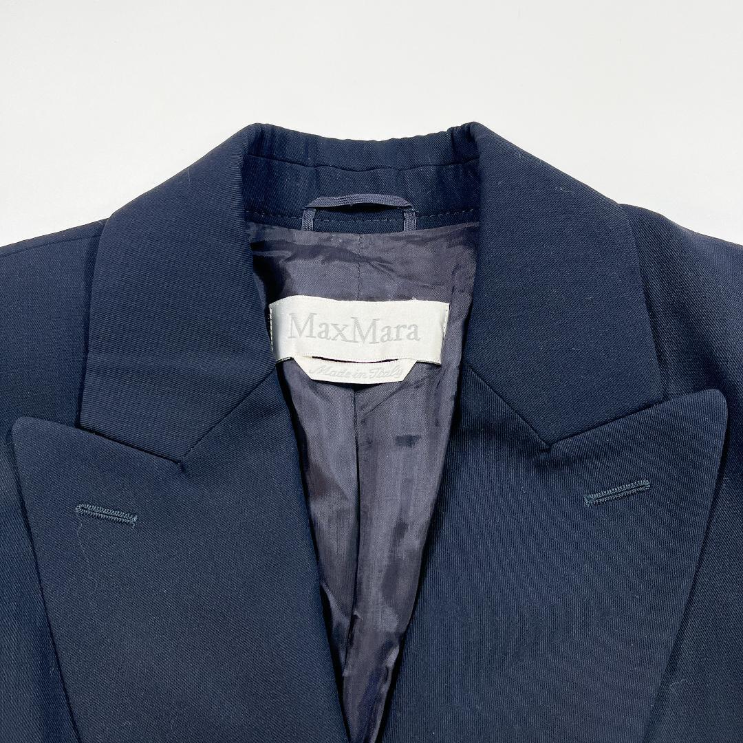 MaxMara ダブル テーラードジャケット 白タグ 黒 38 M