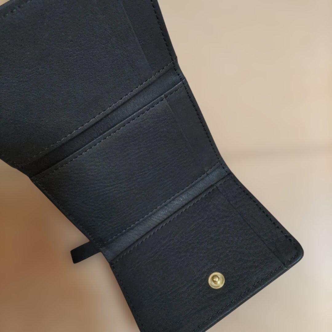 CLEDRAN 黒 ドット模様 三つ折り財布