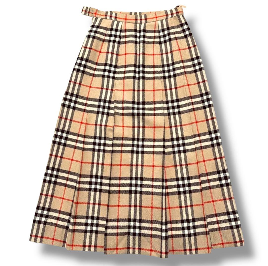 BURBERRY チェック柄プリーツロングスカート