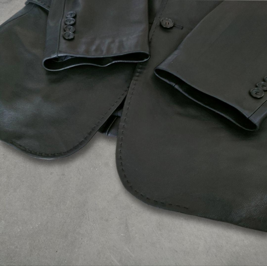 vintage leather テーラード ジャケット ブラック 羊革 S