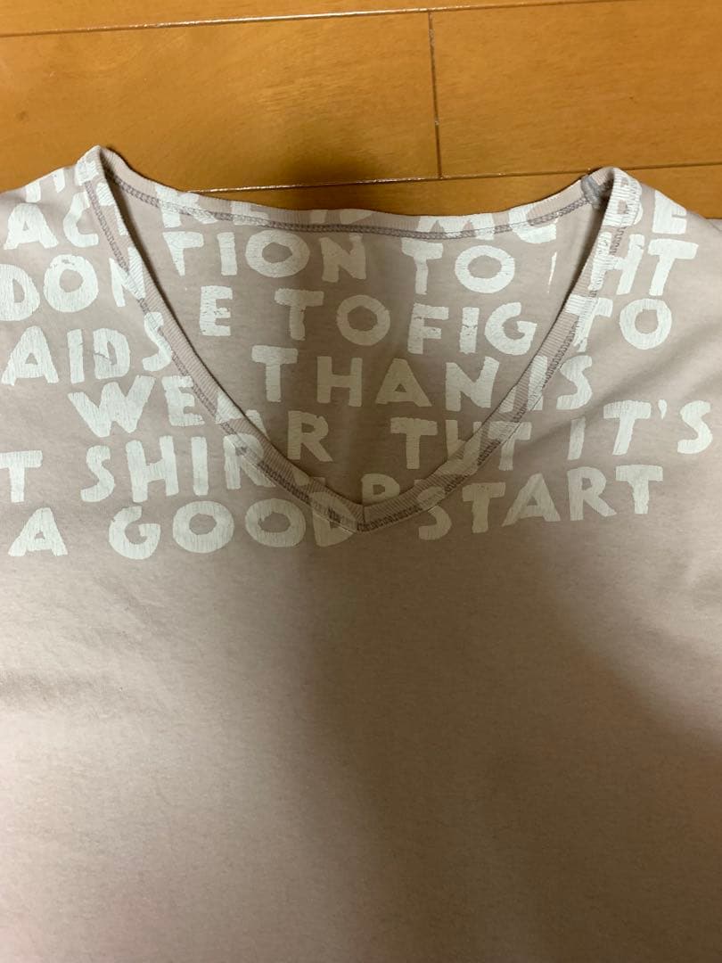 マルタン　マルジェラ　エイズ　Tシャツ2005ss ベージュ　ホワイト XL