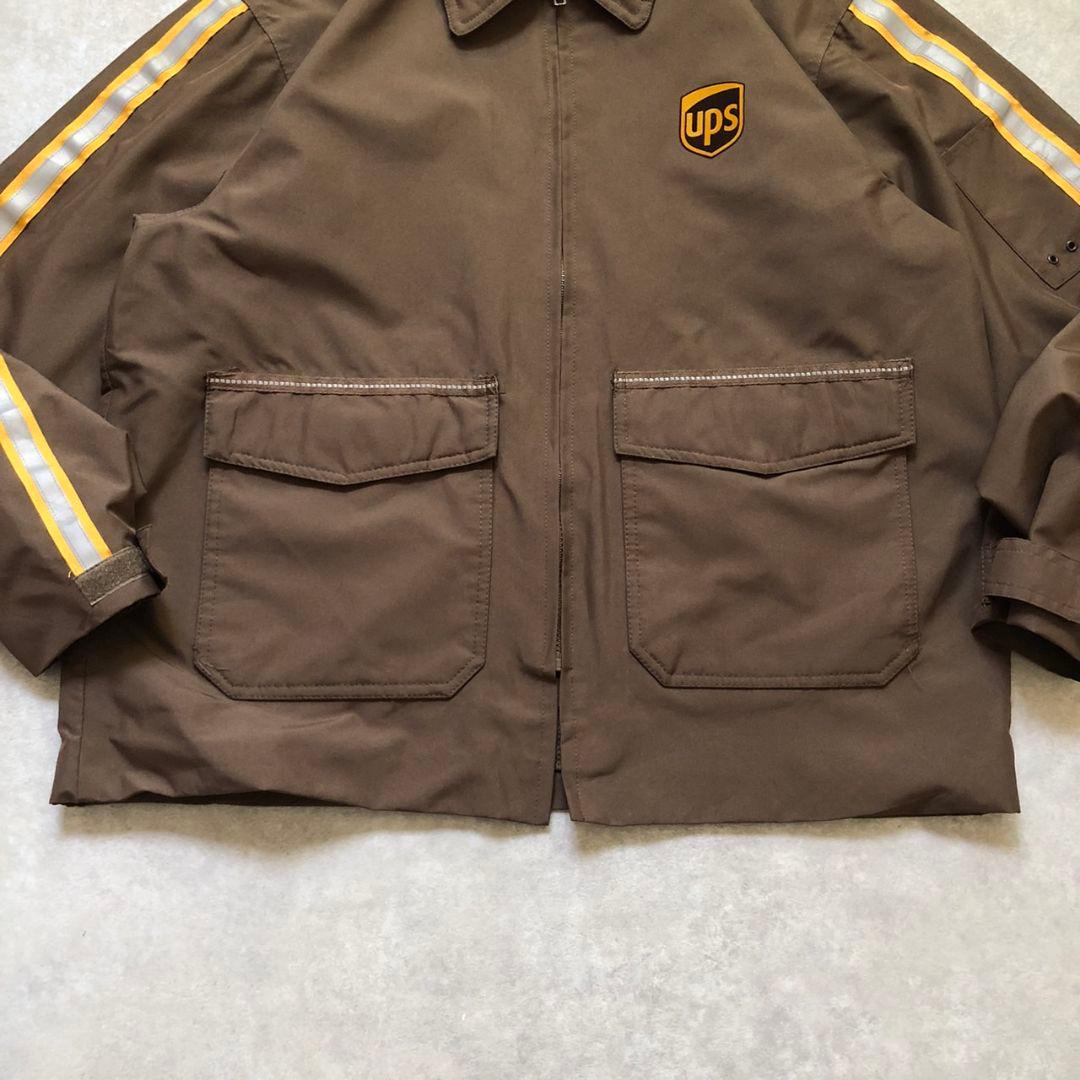 希少 00s UPS公式 ワークジャケット テック リフレクター企業ロゴ L相当