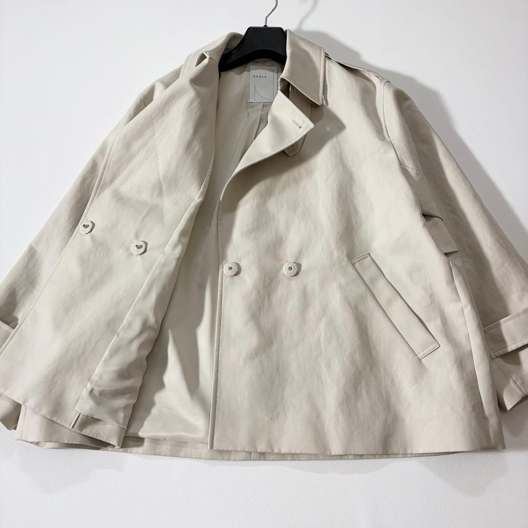 美品　ノーブル　25SS コットンダブルクロスハーフコート　ナチュラル