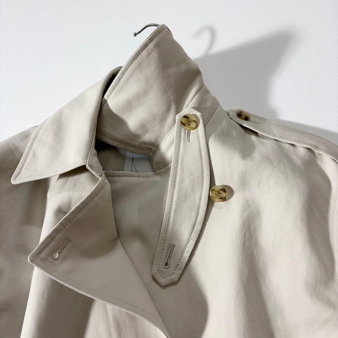 美品　ノーブル　25SS コットンダブルクロスハーフコート　ナチュラル