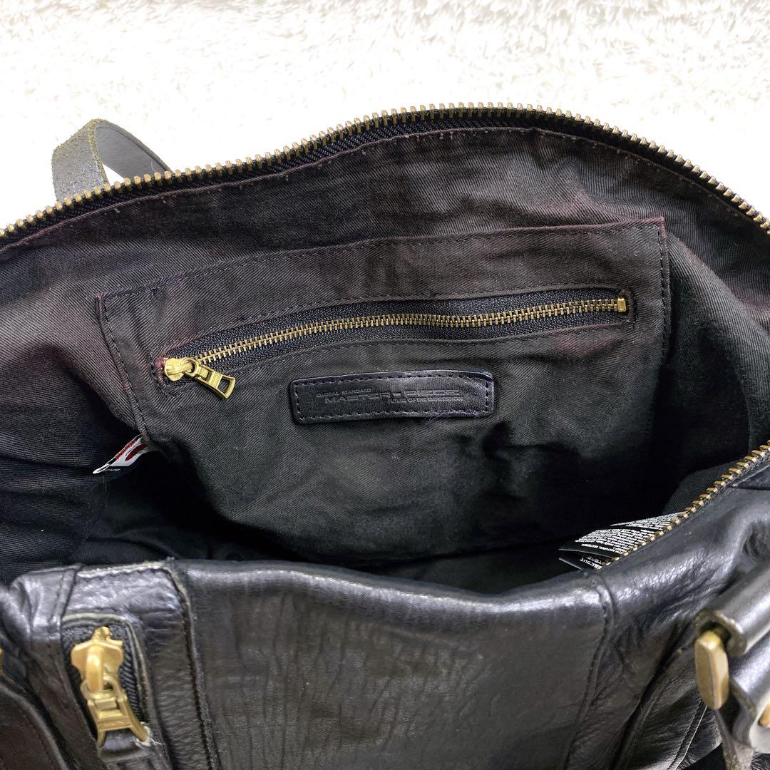 美品 マスターピース オールレザー 2way ボストンバッグ シボ革 肩掛け 黒