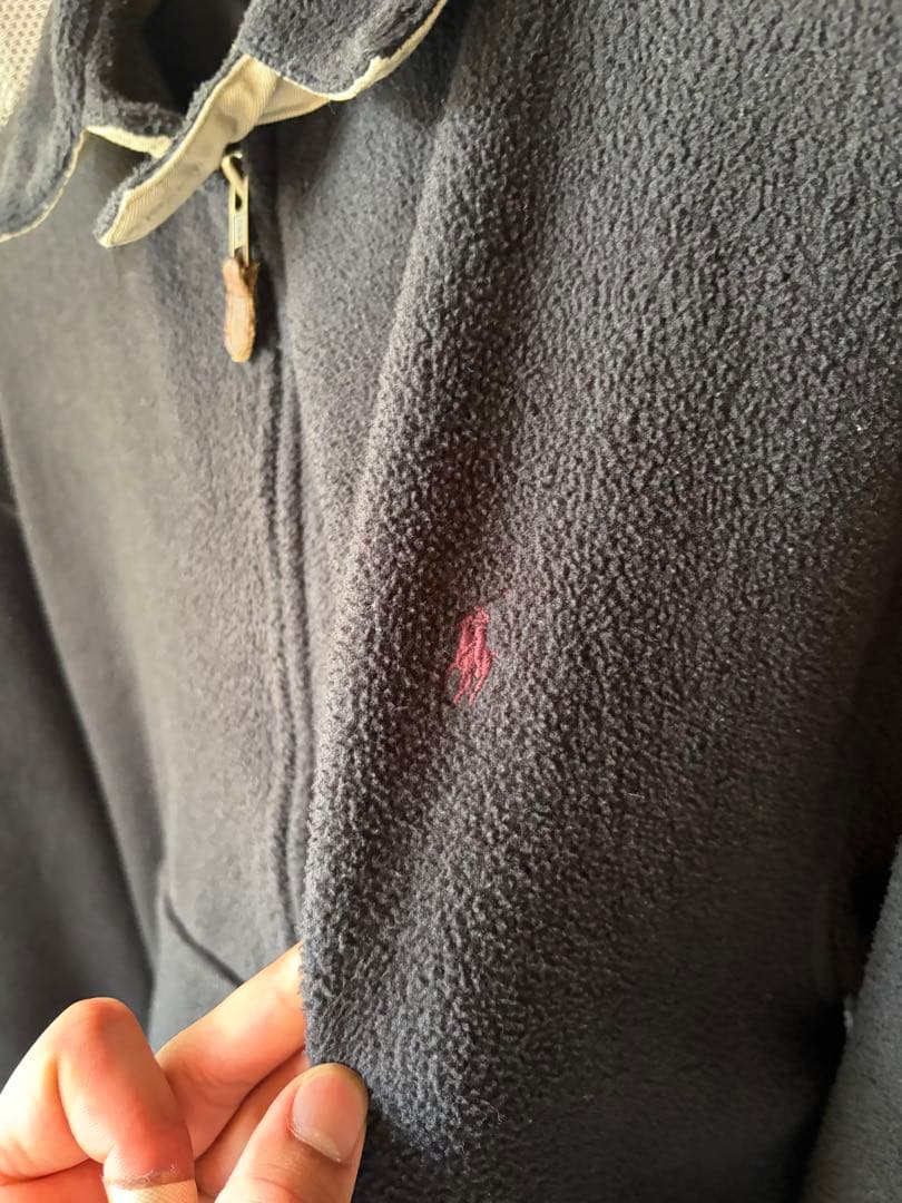 80s Polo Ralph Lauren フリース　スウィングトップ 黒