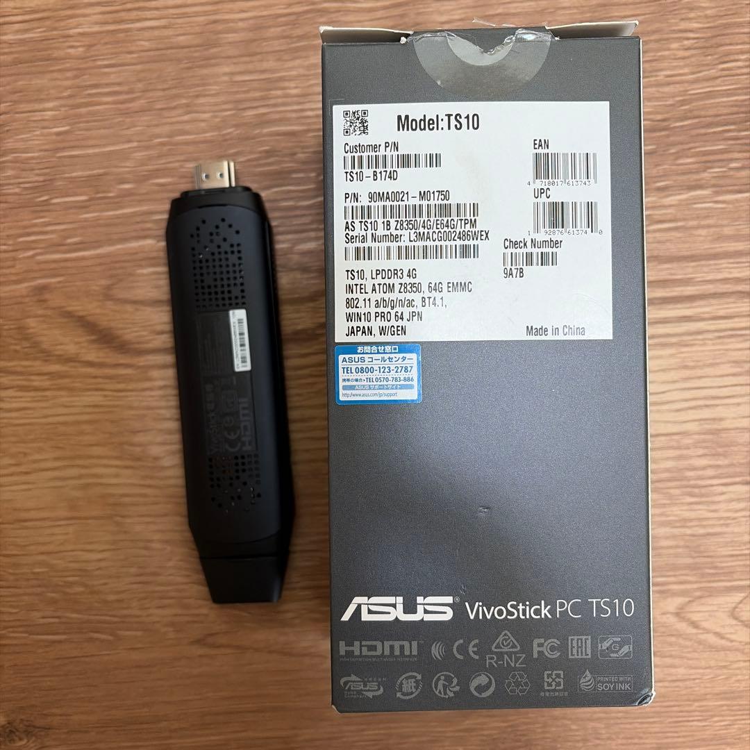 ミニPC ASUS VivoStick TS10-B174D 4G/64GB