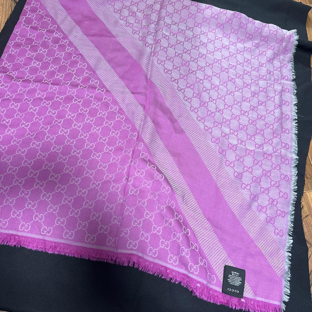 GUCCI ピンク GGロゴ ストール 140cm