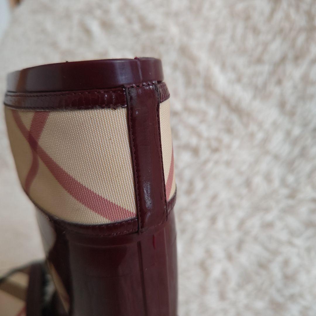 バーバリー BURBERRY ノバチェック レインブーツ 23.5cm 長靴