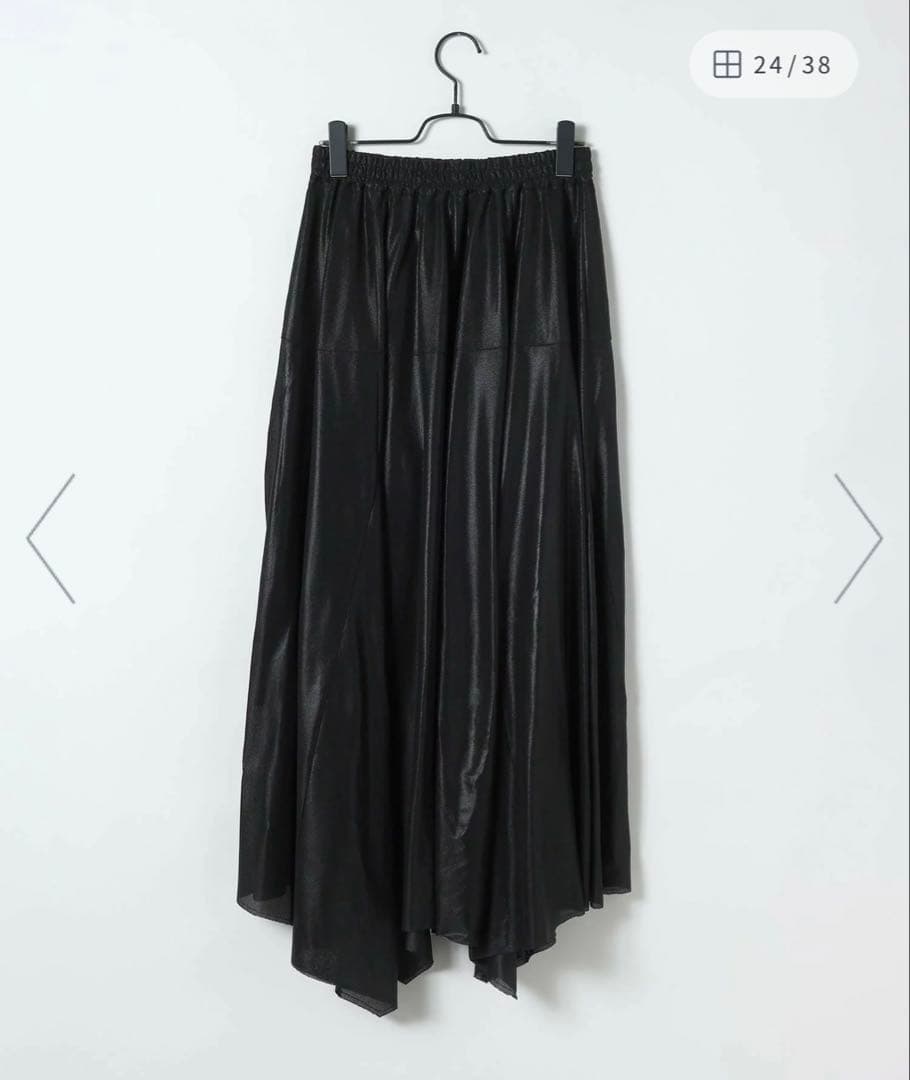JEANASIS グリッターイレヘムスカート　ブラック