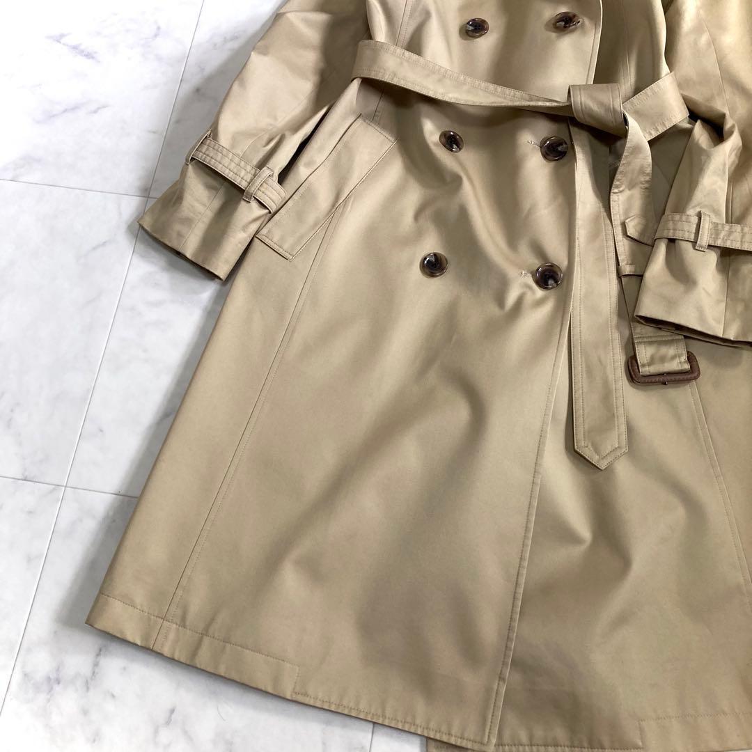 美品 23区 20SS コットンギャバジンロングコート 38 ベージュ