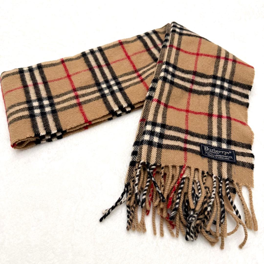 Burberry バーバリー　ノバチェックマフラー　ラムウール100%