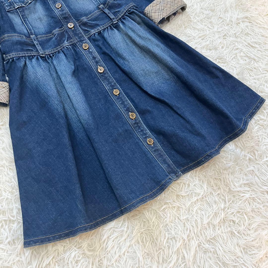 美品♡BURBERRY バーバリーブルーレーベル デニムワンピース ノバチェック