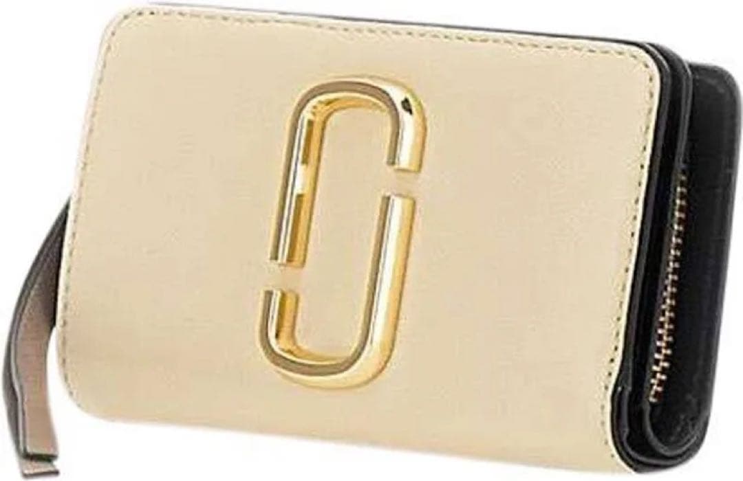 新品 MARC JACOBS 二つ折り財布 ベージュ ブラック