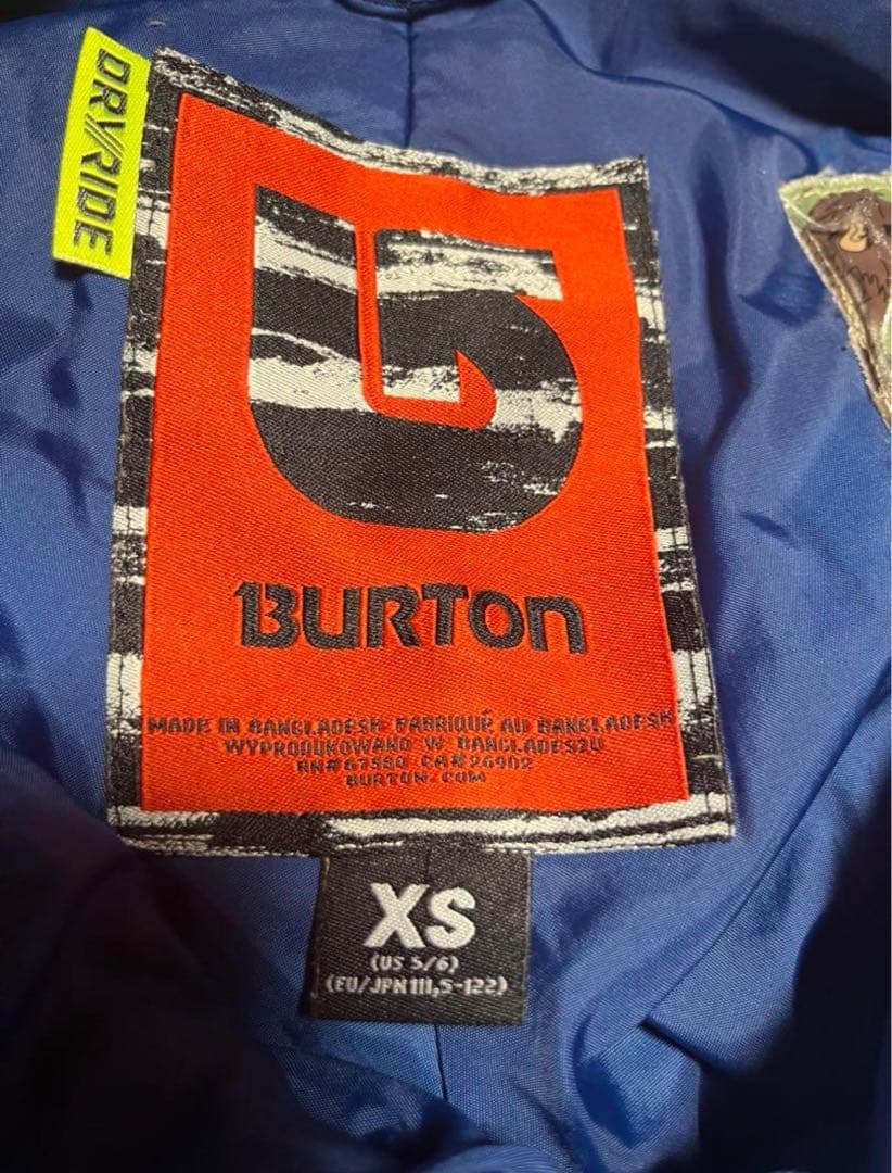 Burton kids xs キッズ 子供 XS 120 バートン 上下