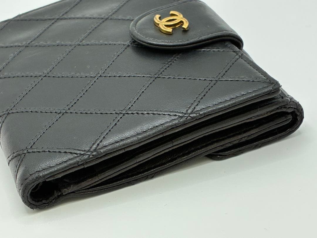 CHANEL ビコローレ Wホック 2つ折り財布 ラムスキン