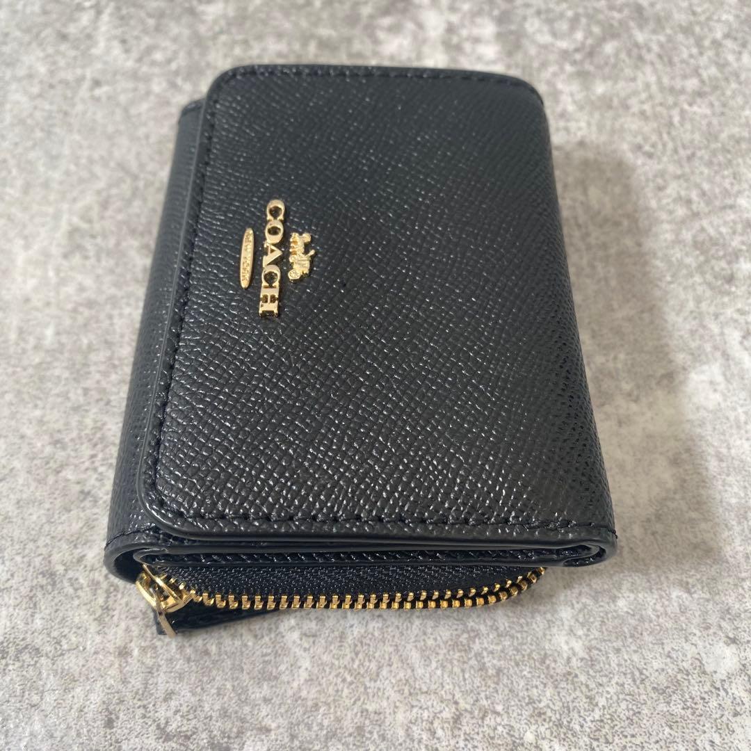 新品未使用　コーチ　スモール トライフォールド ウォレット ミニ財布　ブラック