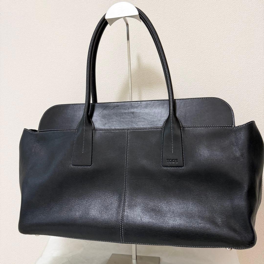 Tod's トッズ　ビジネス　ボストン　バッグ　大容量　A4可　トートバッグ　黒
