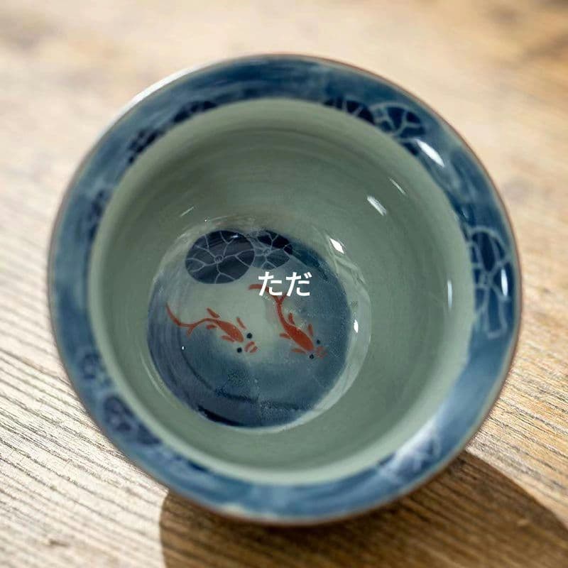 魚戯荷塘陶泥三才蓋碗 中国茶器 景徳镇 蓋付き茶器 飲茶食器 煎茶具 未使用品