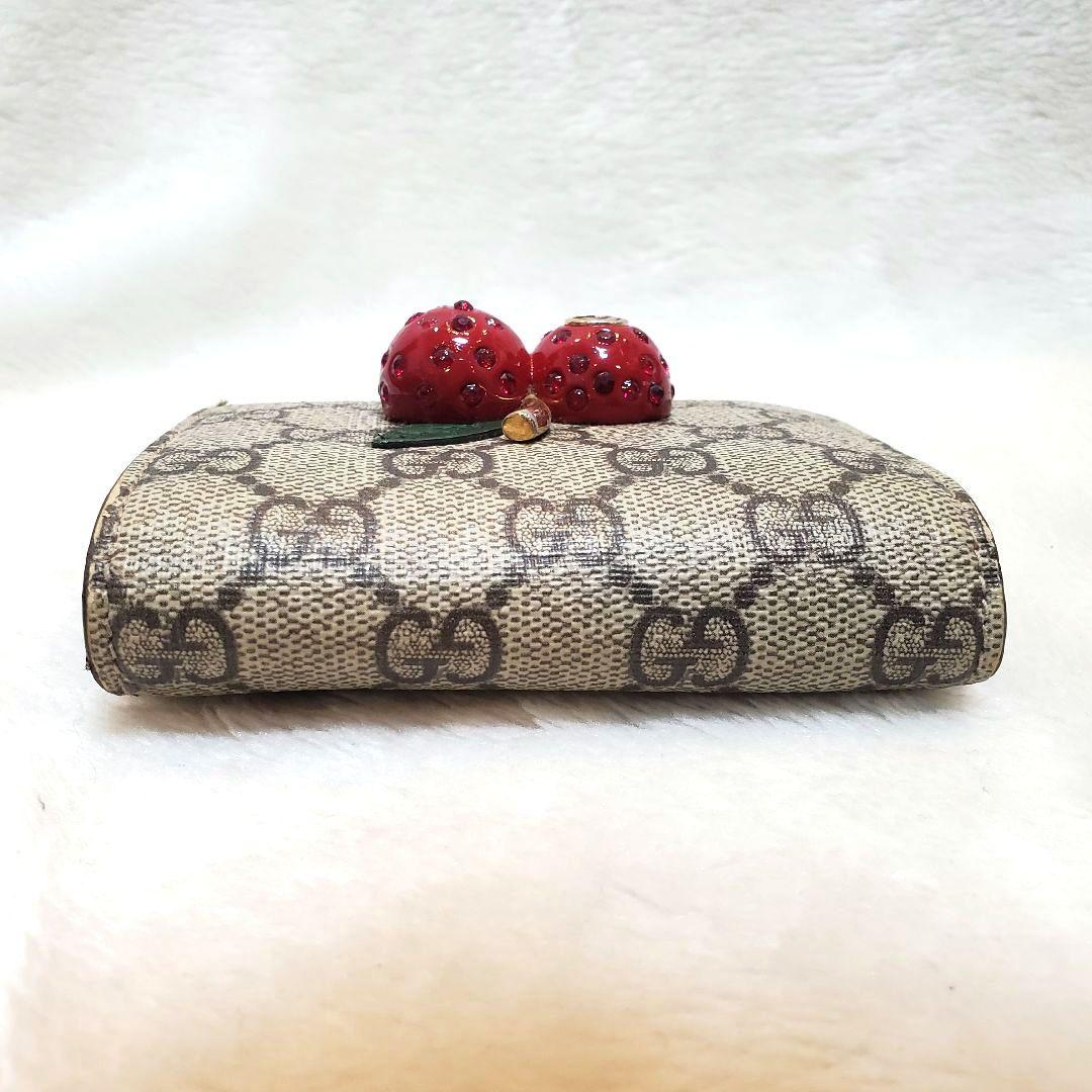 極美品 希少 GUCCI　さくらんぼ　GGスプリーム　レザー　チェリー