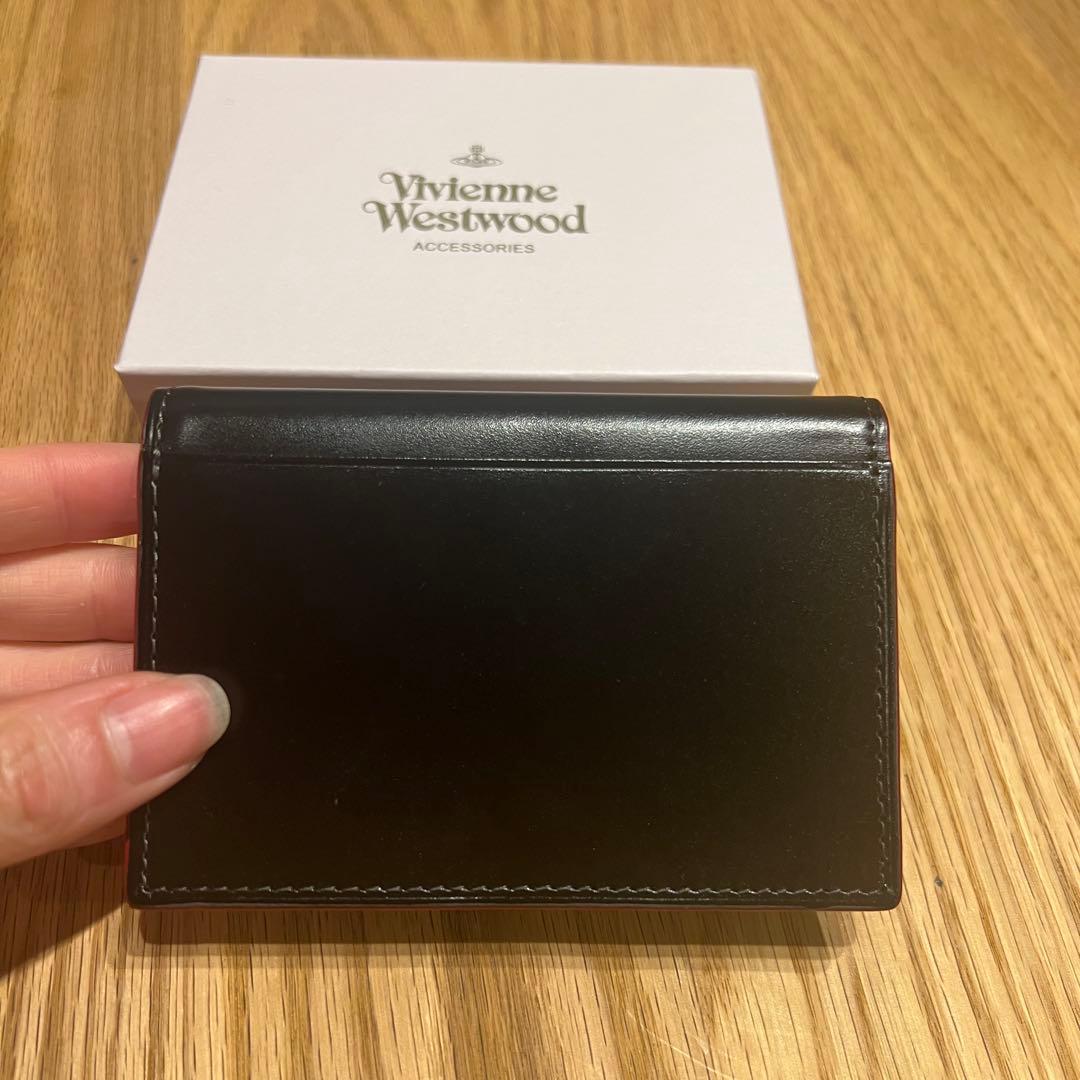 新品 未使用 Vivienne Westwood 名刺入れ 黒 バイカラー 赤