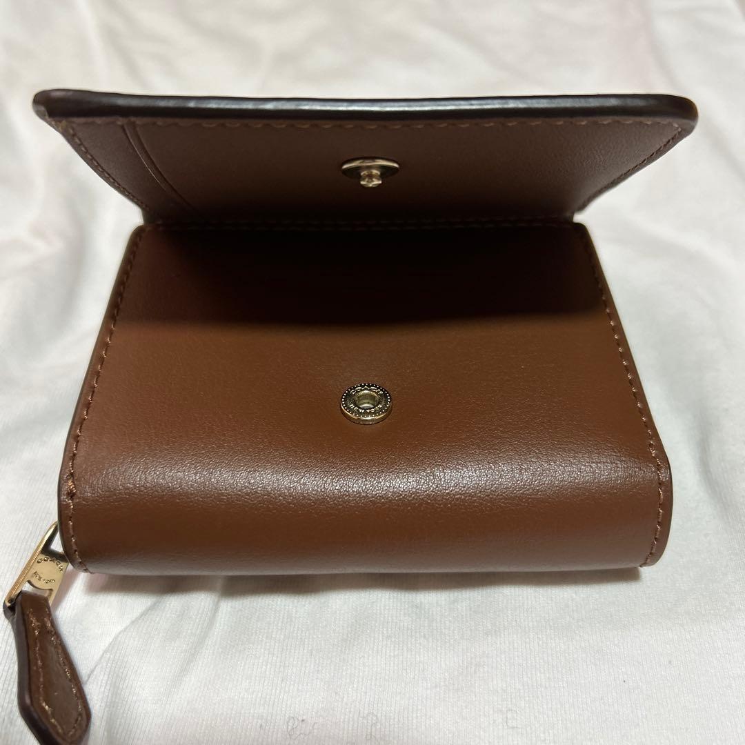 COACH モノグラム 三つ折り財布 ブラウン