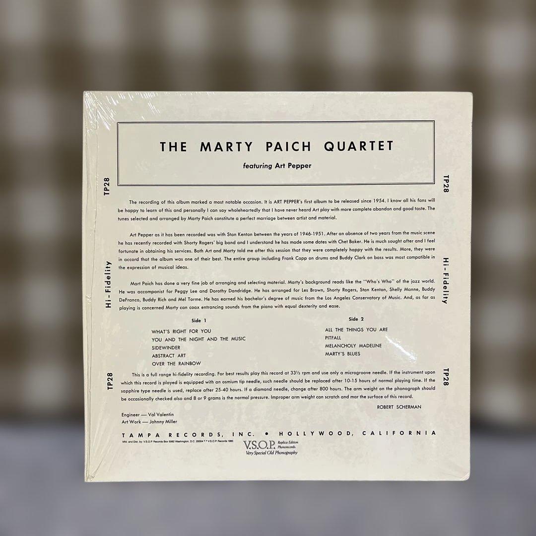 マーティ•ペイチ　カルテット　 featuring Art Pepper