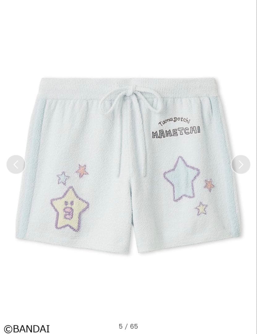 新品 スナイデルホーム ニットショートパンツ　たまごっち　まめっち　ブルー