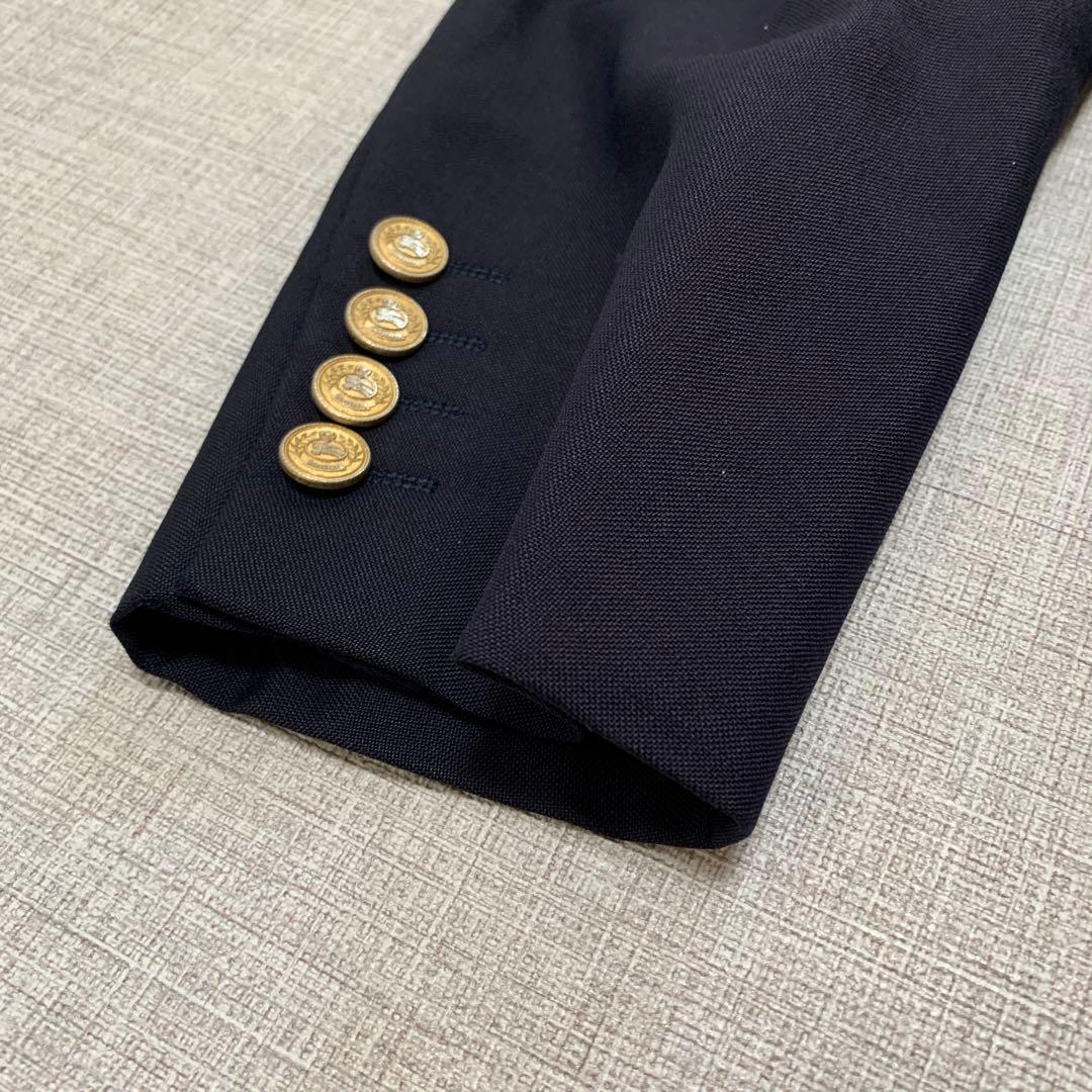 バーバリー Burberry's テーラードジャケット 金ボタン 紺ブレ モヘヤ