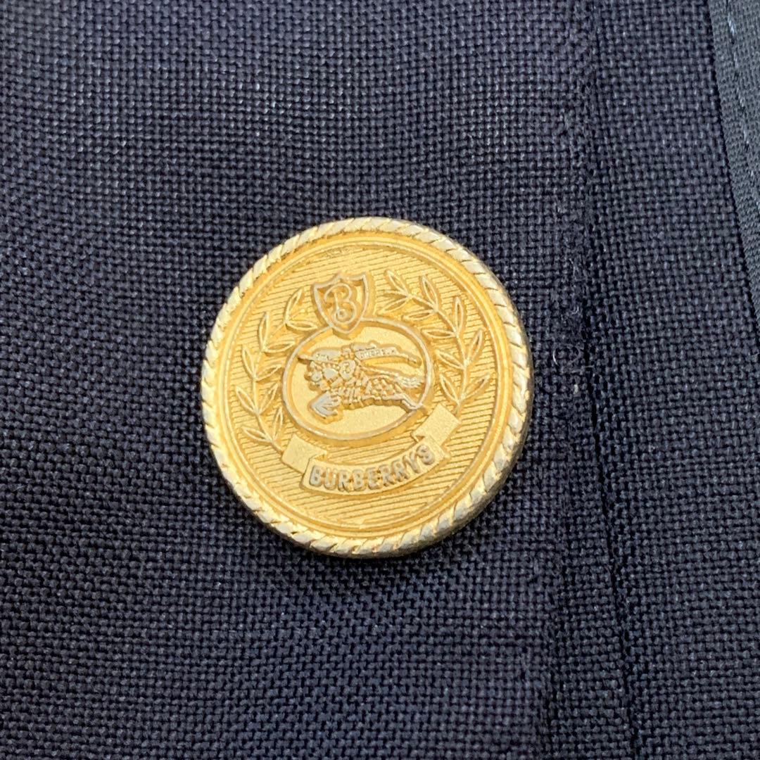 バーバリー Burberry's テーラードジャケット 金ボタン 紺ブレ モヘヤ