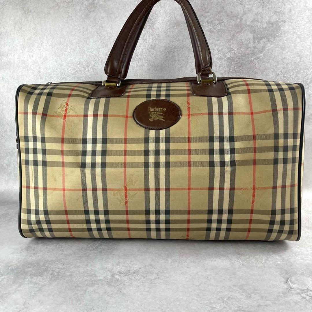 【良品✨】BURBERRY ボストンバッグ ノバチェック シャドーホース 大容量
