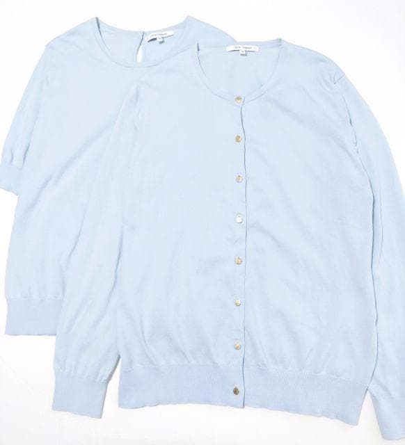 美品★23区★プレミアム コットン アンサンブル スカイブルー