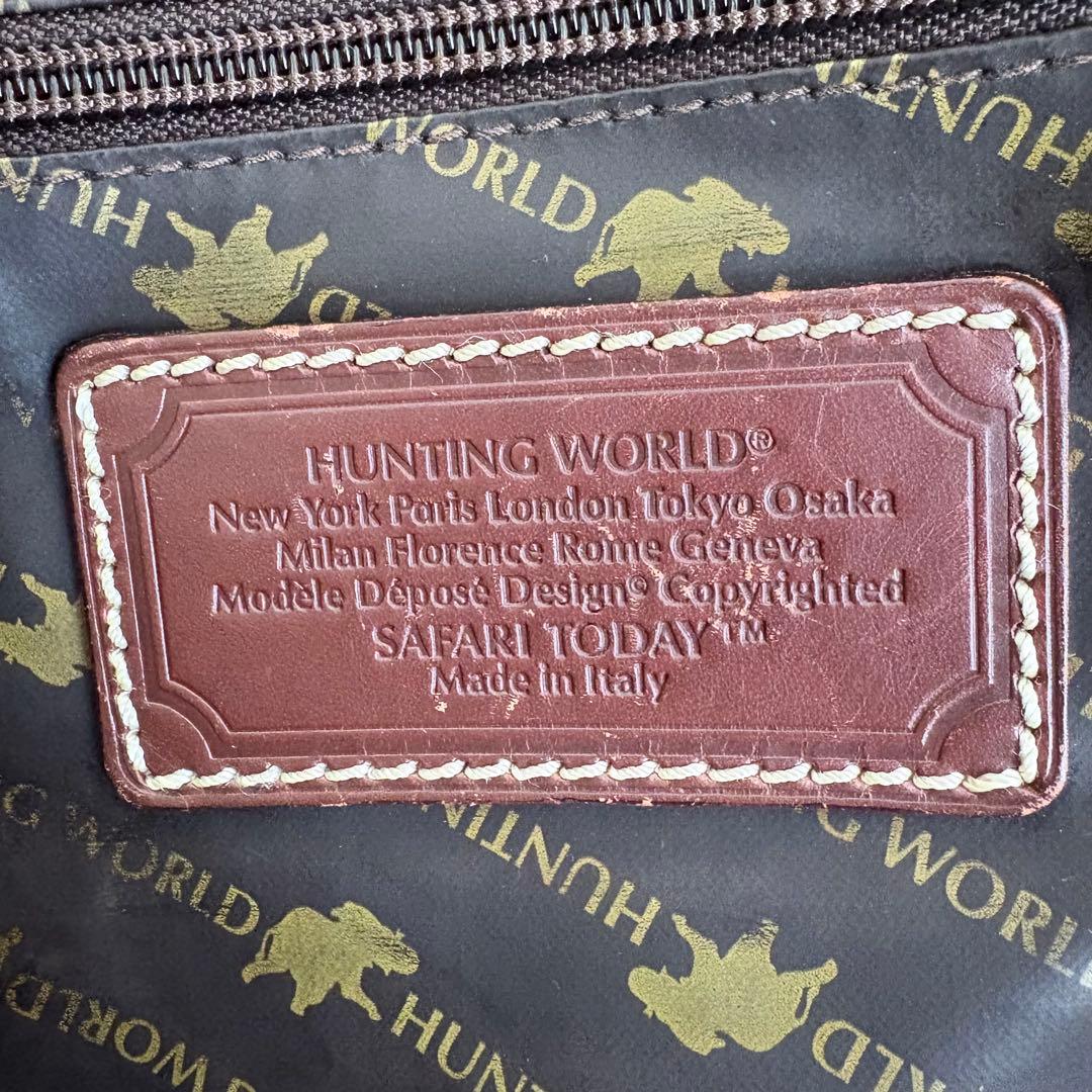 HUNTING WORLD ハンティングワールド ボストンバック ブラウン 布