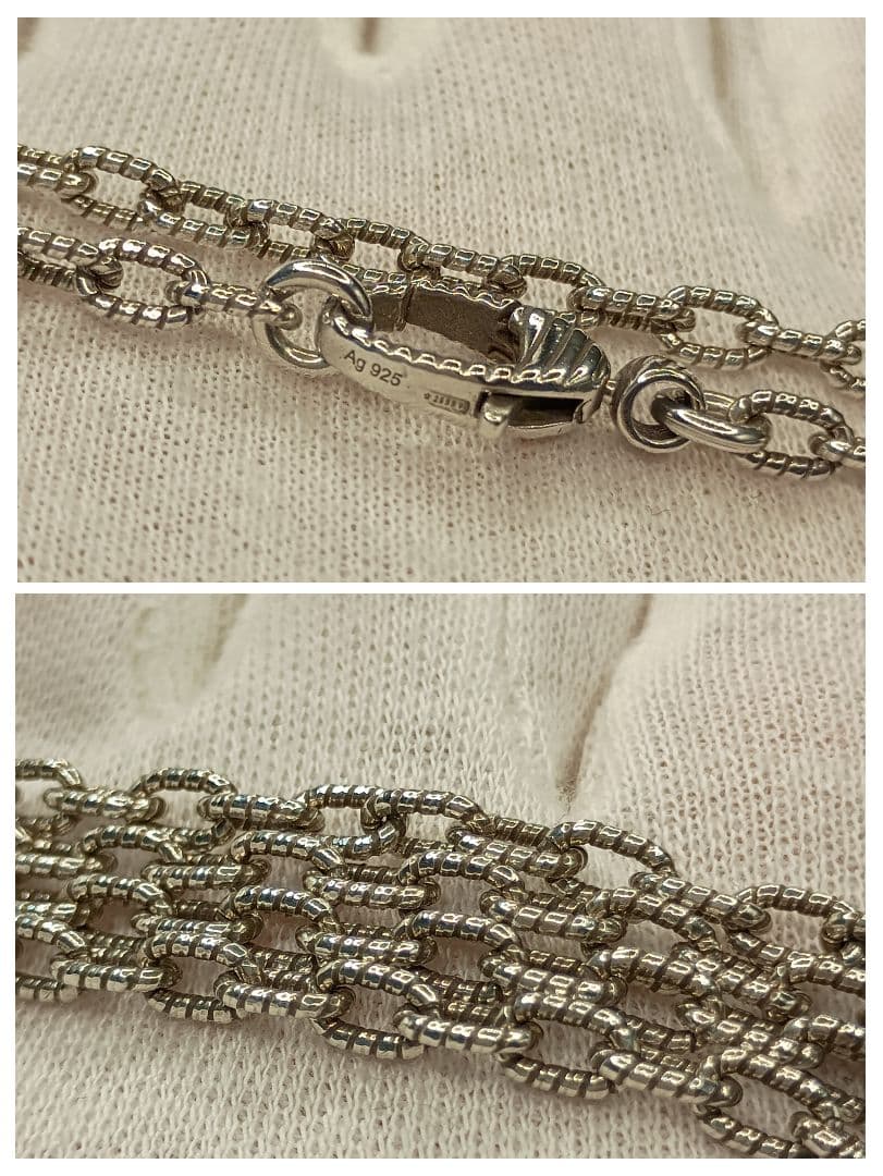 【美品】GUCCI 中太チェーン 鎖 3.5mm幅 45cm SILVER925