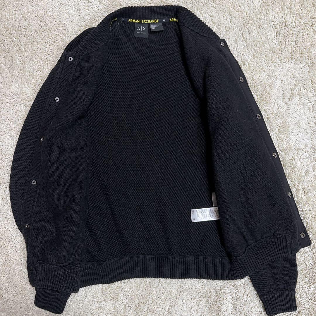 完売品✨アルマーニエクスチェンジ 異素材 ブルゾン ドライバーズニット 黒 M