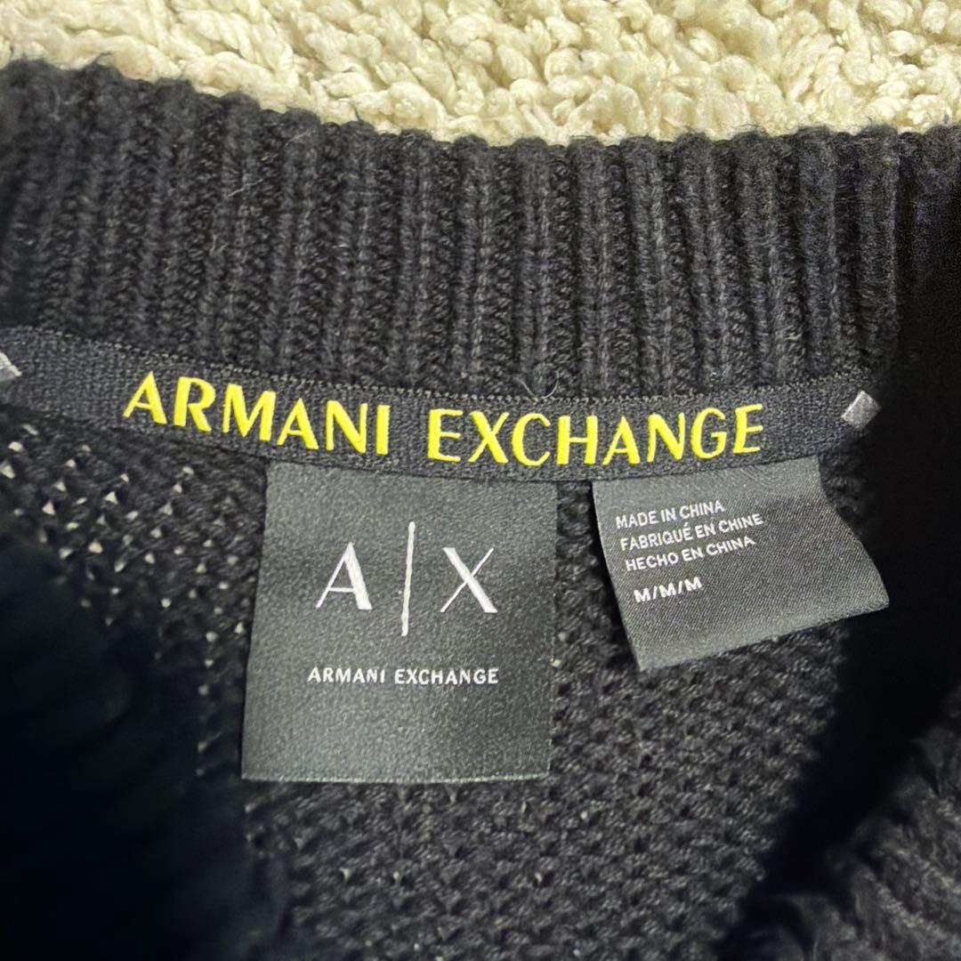 完売品✨アルマーニエクスチェンジ 異素材 ブルゾン ドライバーズニット 黒 M