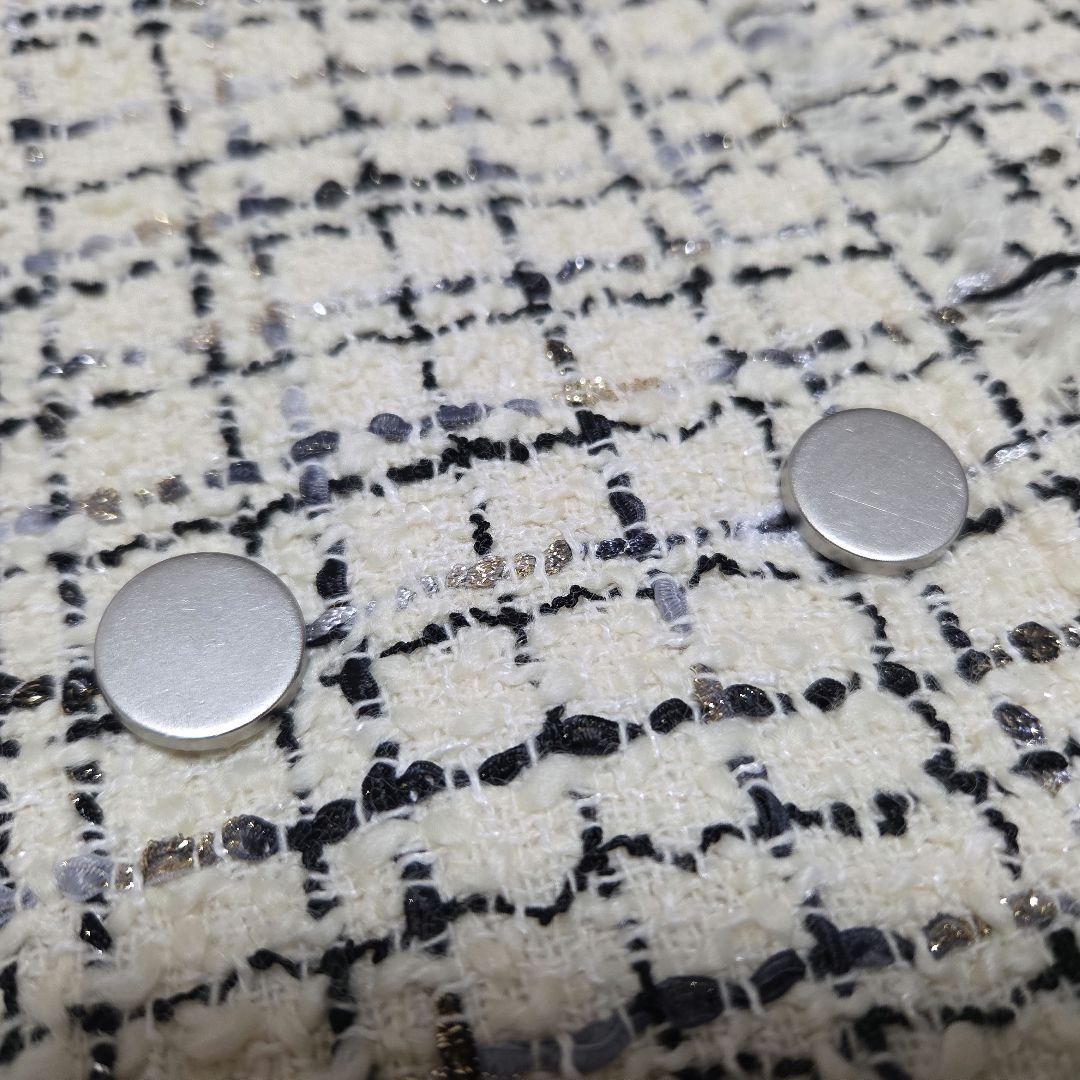 theory luxe 22AW ツイード ノーカラージャケット サイズ38