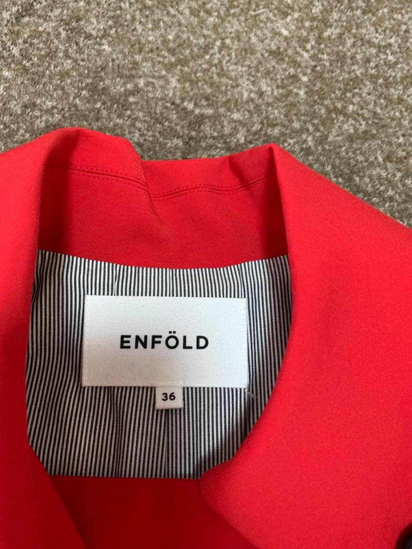 美品　エンフォルド　トレンチコート　赤　36 ENFOLD