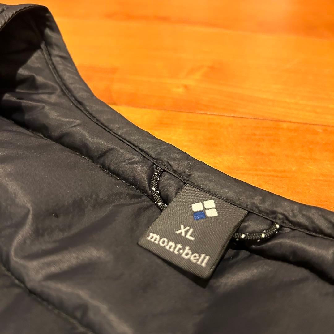 美品 正規品 mont-bell ダウンベスト サイズXL モンベル 黒