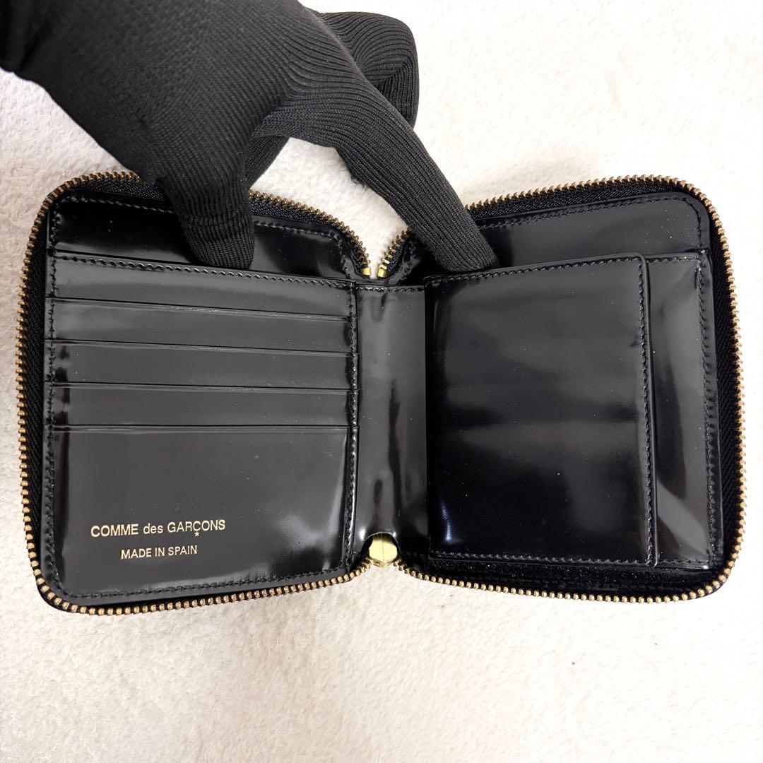 【美品】COMME des GARCONS コンパクト財布 黒 ドット