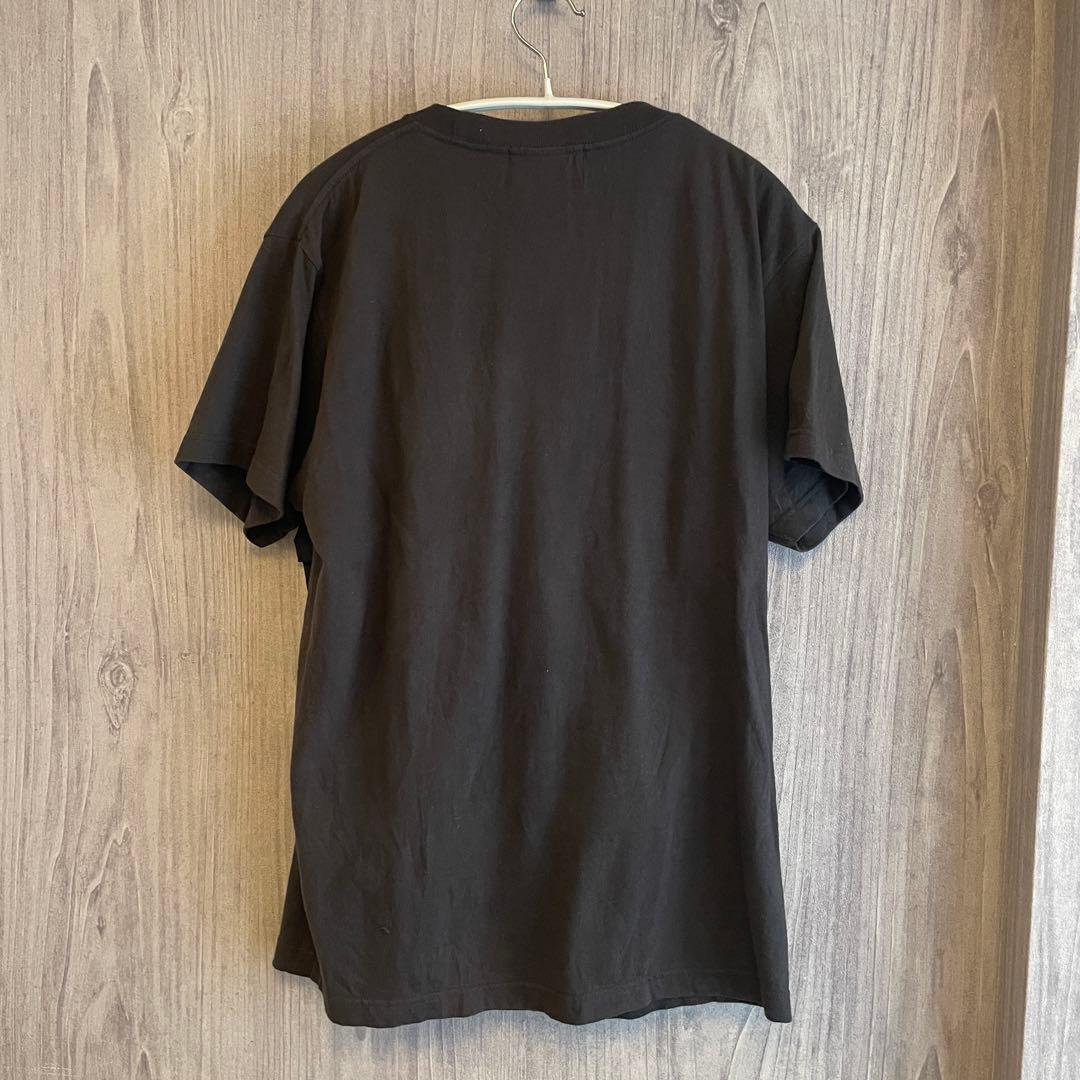 HOUGA フリル装飾 ブラック Tシャツ