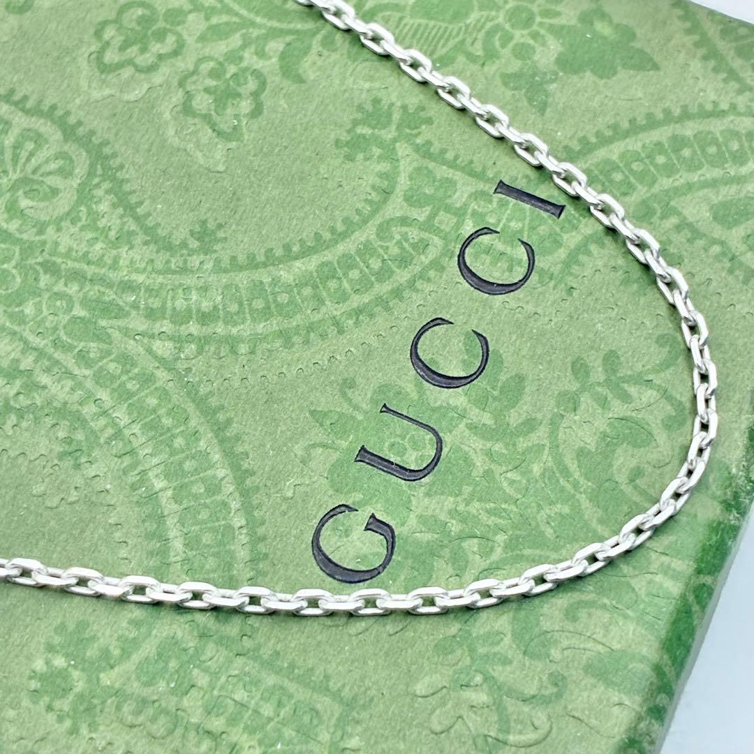 【美品】グッチ　ネックレスチェーンのみ　50cm　シルバー925　希少デザイン