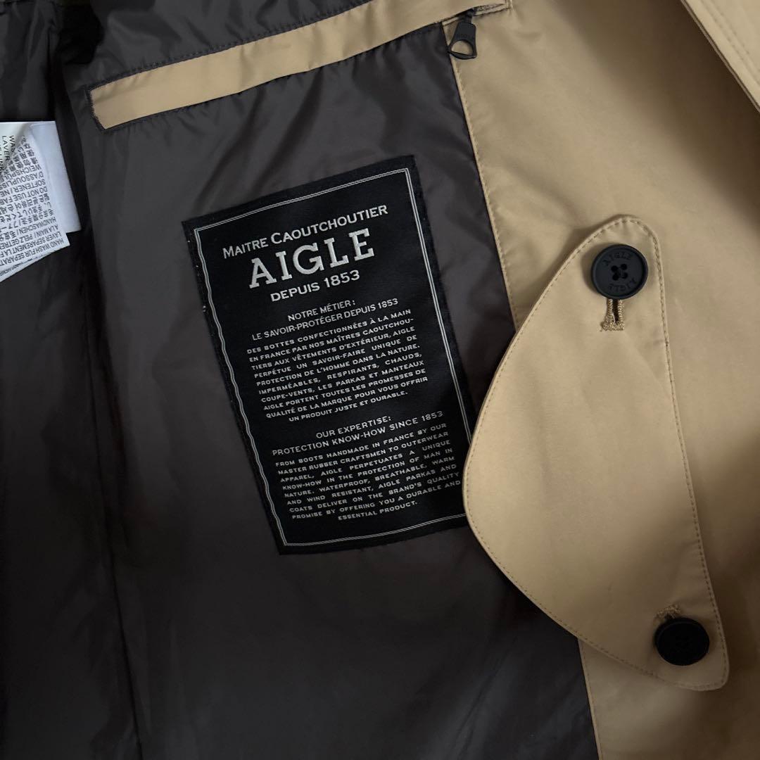 AIGLE ベージュ ダブルブレスト トレンチコート 36
