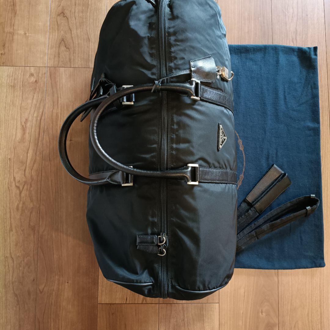 【美品】プラダ PRADA ナイロン ボストンバッグ 黒 ブラック