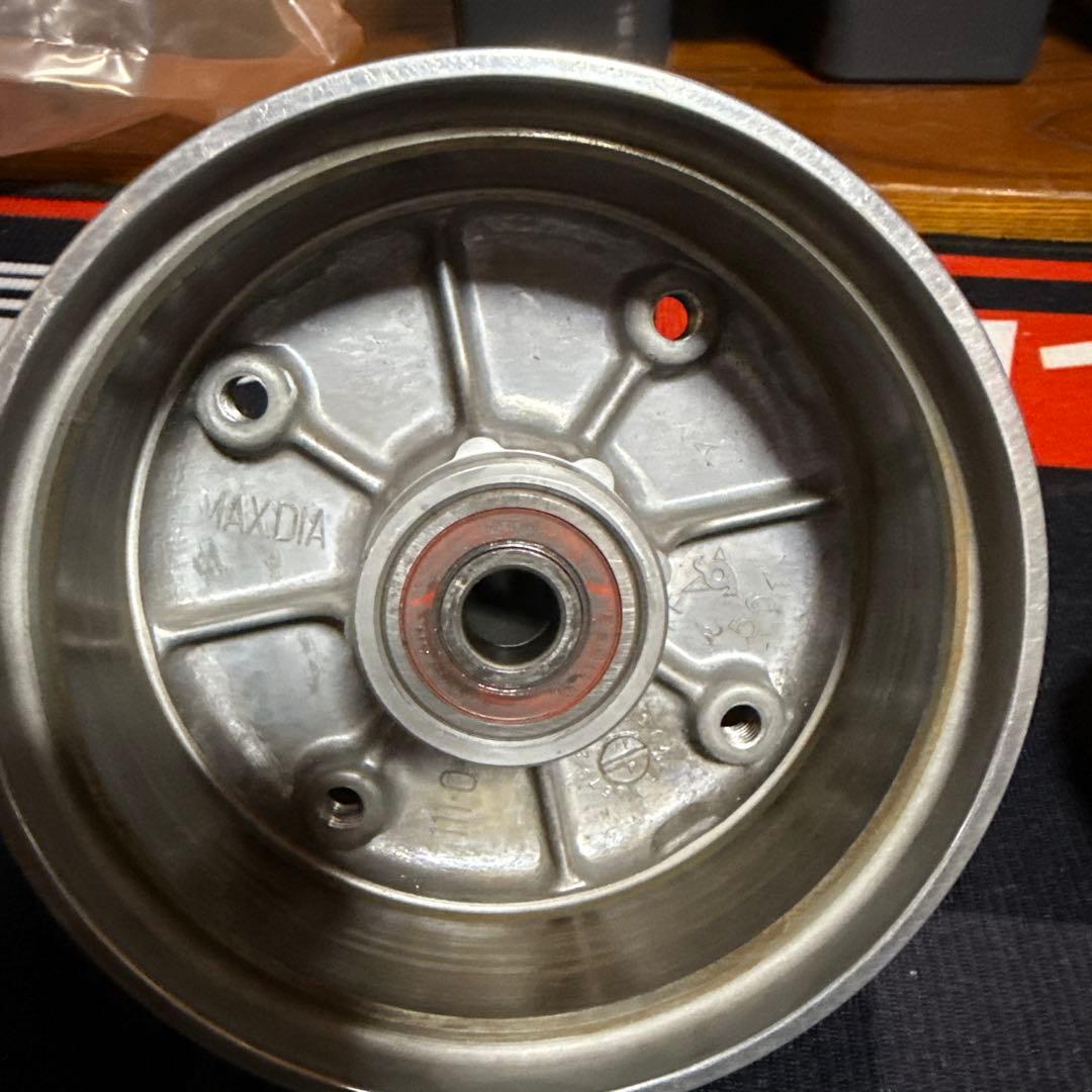 モンキー 12V 純正フロントハブ　武川ブレーキパネルセット