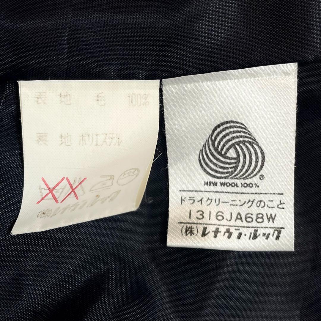 美シルエット✨ら紺ブレ ダブル 金ボタン ネイビー ウール M相当