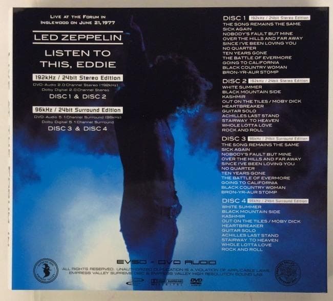 【DVD-A】LED ZEPPELIN LISTEN TO THIS EDDIE
