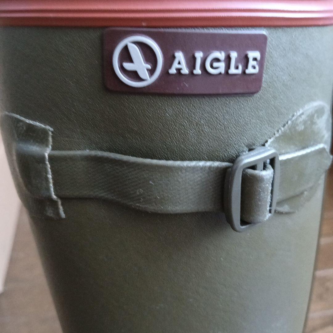 AIGLE ラバーブーツ カーキ 37