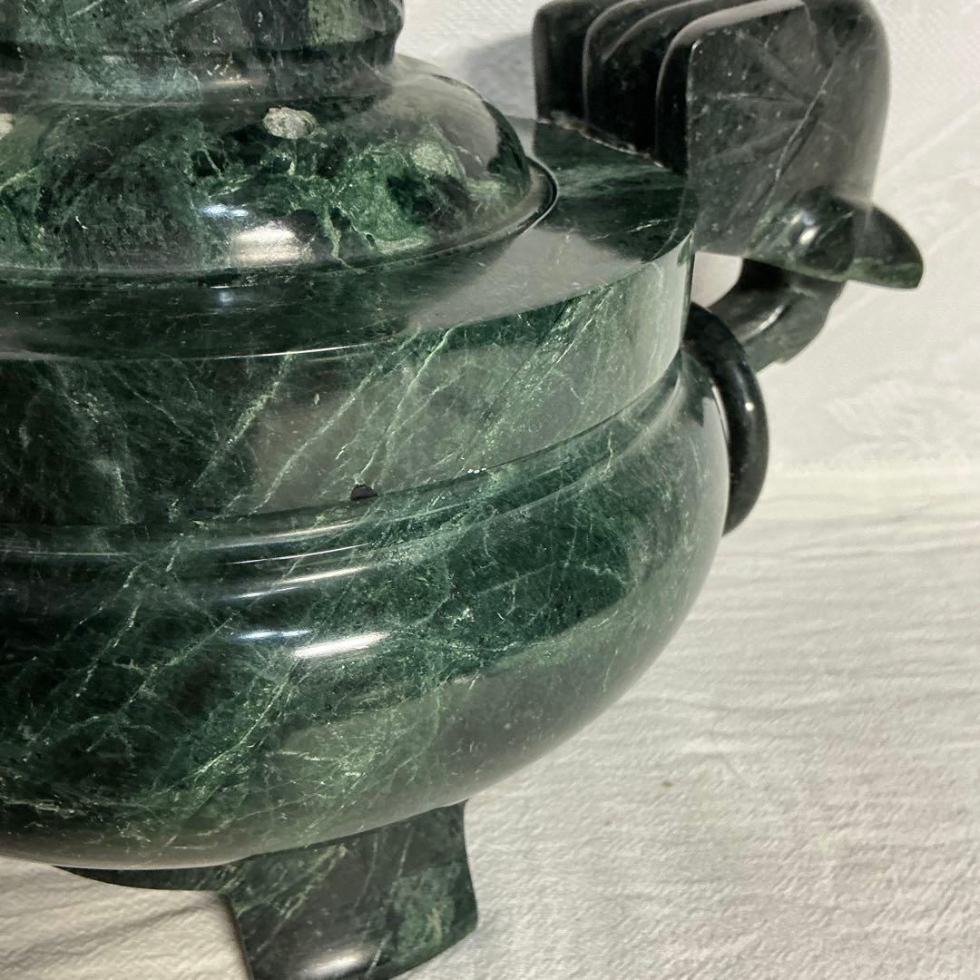 【美品】　アンティーク　レトロ　蛇紋石　香炉　仏具　茶道具　置物