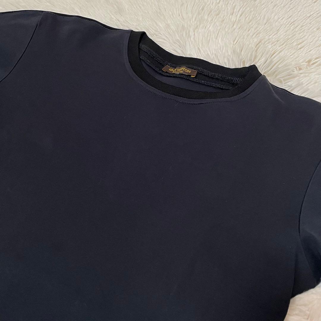 極美品 ルイヴィトン LVロゴ 半袖 Tシャツ ネイビー S レディース